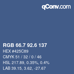 カラーコード: RGB 66.7 92.6 137 | qconv.com