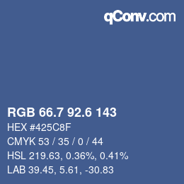 カラーコード: RGB 66.7 92.6 143 | qconv.com