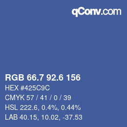 カラーコード: RGB 66.7 92.6 156 | qconv.com