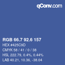 カラーコード: RGB 66.7 92.6 157 | qconv.com