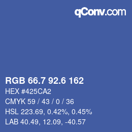 カラーコード: RGB 66.7 92.6 162 | qconv.com