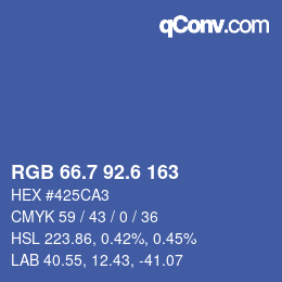カラーコード: RGB 66.7 92.6 163 | qconv.com