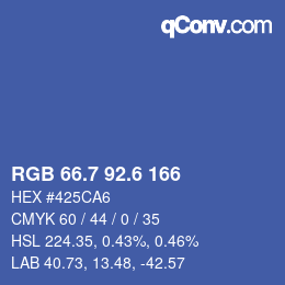 カラーコード: RGB 66.7 92.6 166 | qconv.com