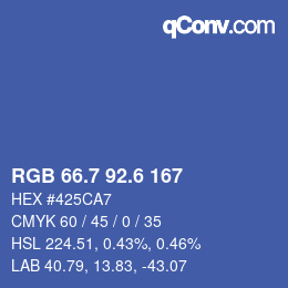 カラーコード: RGB 66.7 92.6 167 | qconv.com