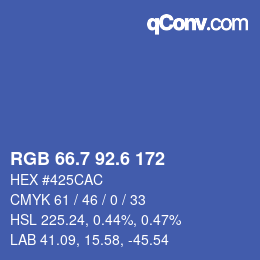 カラーコード: RGB 66.7 92.6 172 | qconv.com
