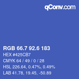 カラーコード: RGB 66.7 92.6 183 | qconv.com