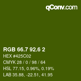 カラーコード: RGB 66.7 92.6 2 | qconv.com