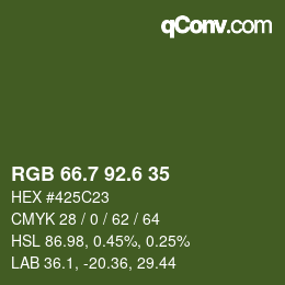 カラーコード: RGB 66.7 92.6 35 | qconv.com