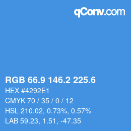 カラーコード: RGB 66.9 146.2 225.6 | qconv.com