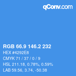Color code: RGB 66.9 146.2 232 | qconv.com