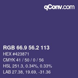 Color code: RGB 66.9 56.2 113 | qconv.com