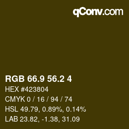 カラーコード: RGB 66.9 56.2 4 | qconv.com