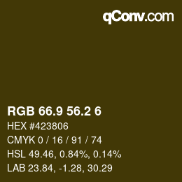 Color code: RGB 66.9 56.2 6 | qconv.com