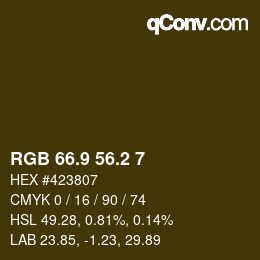 カラーコード: RGB 66.9 56.2 7 | qconv.com