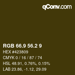 カラーコード: RGB 66.9 56.2 9 | qconv.com