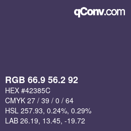 カラーコード: RGB 66.9 56.2 92 | qconv.com