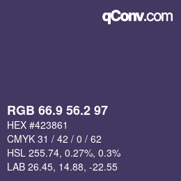 Color code: RGB 66.9 56.2 97 | qconv.com