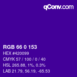 Color code: RGB 66 0 153 | qconv.com