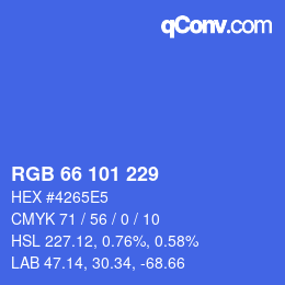 Color code: RGB 66 101 229 | qconv.com
