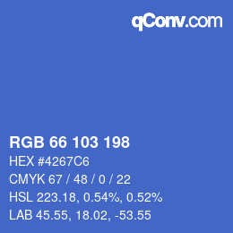 Color code: RGB 66 103 198 | qconv.com