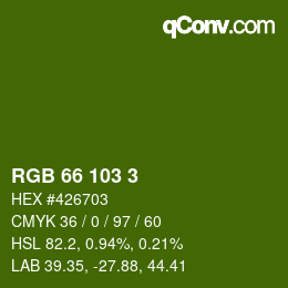 Color code: RGB 66 103 3 | qconv.com