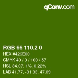 カラーコード: RGB 66 110.2 0 | qconv.com