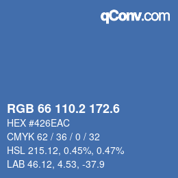 カラーコード: RGB 66 110.2 172.6 | qconv.com