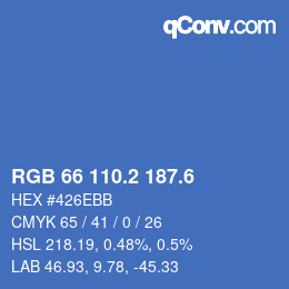 カラーコード: RGB 66 110.2 187.6 | qconv.com