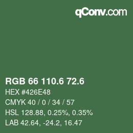 カラーコード: RGB 66 110.6 72.6 | qconv.com