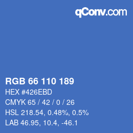 カラーコード: RGB 66 110 189 | qconv.com