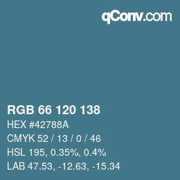 Color code: RGB 66 120 138 | qconv.com