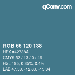 Code couleur: RGB 66 120 138 | qconv.com