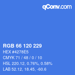 Color code: RGB 66 120 229 | qconv.com