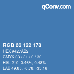 Farbcode: RGB 66 122 178 | qconv.com