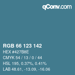 カラーコード: RGB 66 123 142 | qconv.com