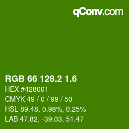 カラーコード: RGB 66 128.2 1.6 | qconv.com