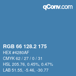 カラーコード: RGB 66 128.2 175 | qconv.com