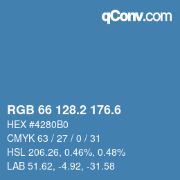 カラーコード: RGB 66 128.2 176.6 | qconv.com