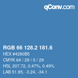 カラーコード: RGB 66 128.2 181.6 | qconv.com