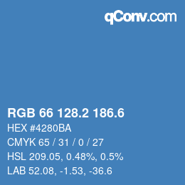 カラーコード: RGB 66 128.2 186.6 | qconv.com