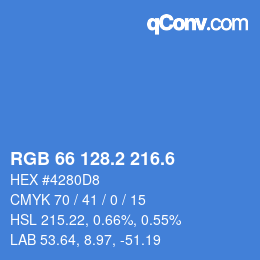 カラーコード: RGB 66 128.2 216.6 | qconv.com