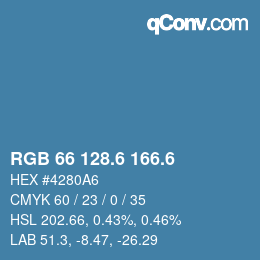 カラーコード: RGB 66 128.6 166.6 | qconv.com