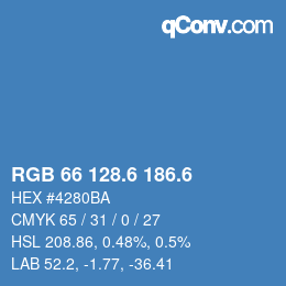 カラーコード: RGB 66 128.6 186.6 | qconv.com