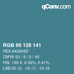 Código de color: RGB 66 128 141 | qconv.com