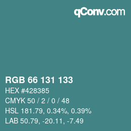 Color code: RGB 66 131 133 | qconv.com