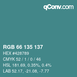 Color code: RGB 66 135 137 | qconv.com