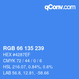 カラーコード: RGB 66 135 239 | qconv.com