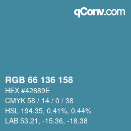 Color code: RGB 66 136 158 | qconv.com