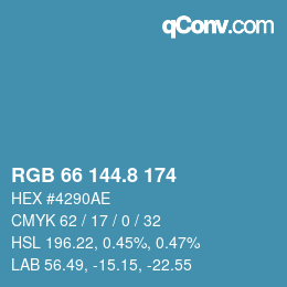 Color code: RGB 66 144.8 174 | qconv.com