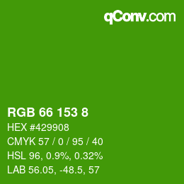 Color code: RGB 66 153 8 | qconv.com